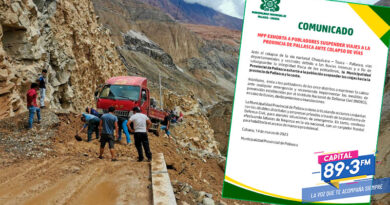 MPP Exhorta a pobladores suspender viajes a la provincia de Pallasca